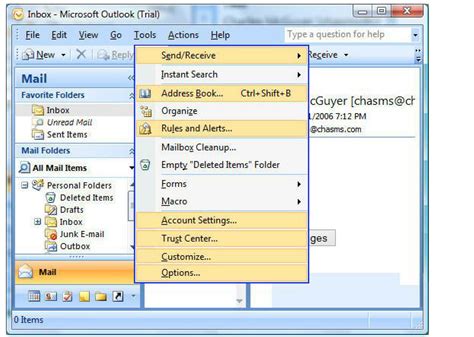 ms office 2007 outlook configuration